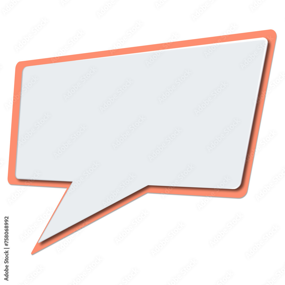 Orange 3D Speech Bubble Icon Isolated on White Orange 3D Speech Bubble Icon Isolated on White