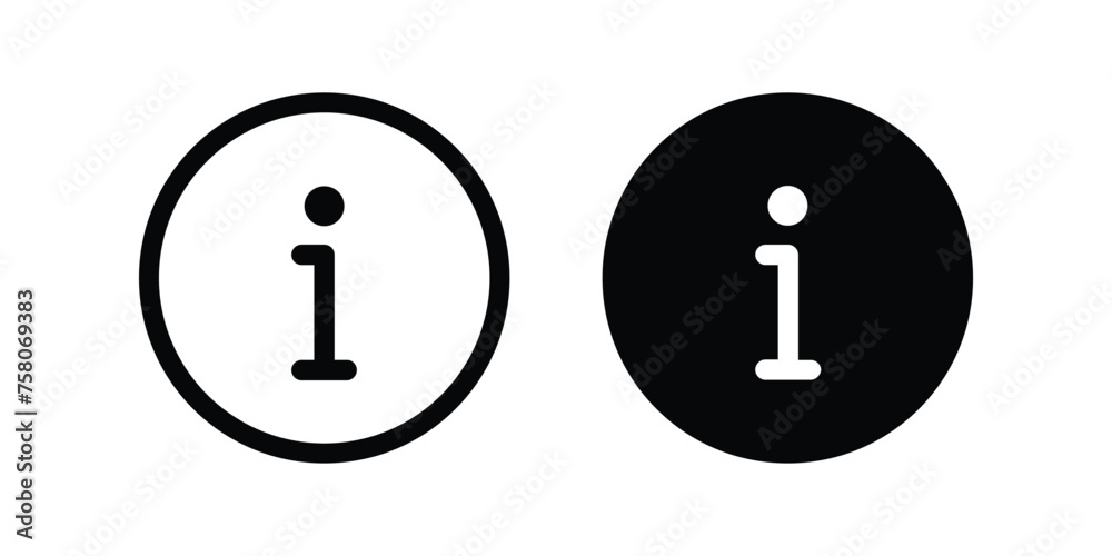 Info icon. information sign. flat illustration of vector icon - obrazy, fototapety, plakaty 