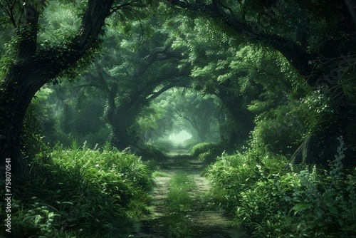 An enchanted forest  its beauty hiding deadly secrets and traps