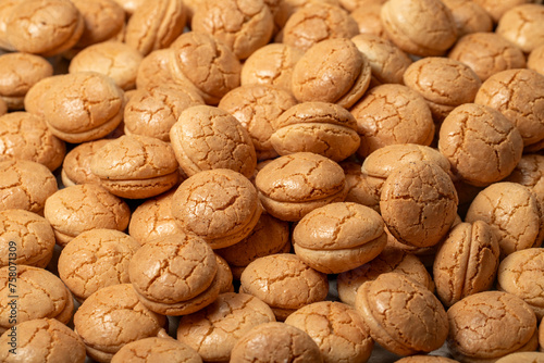 Almond cookies. Macaroon cookies made with almond flour. local name acibadem kurabiyesi photo