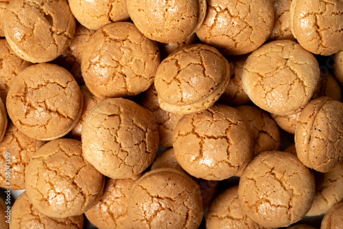 Almond cookies. Macaroon cookies made with almond flour. local name acibadem kurabiyesi photo