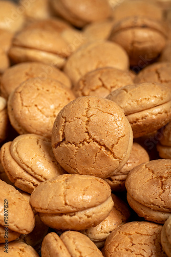 Almond cookies. Macaroon cookies made with almond flour. local name acibadem kurabiyesi photo