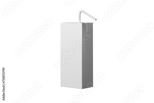 Juice pack mock-up. Small box on cutout background. 