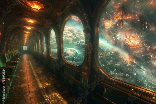 A magical train journey where every carriage leads to a different fantasy realm