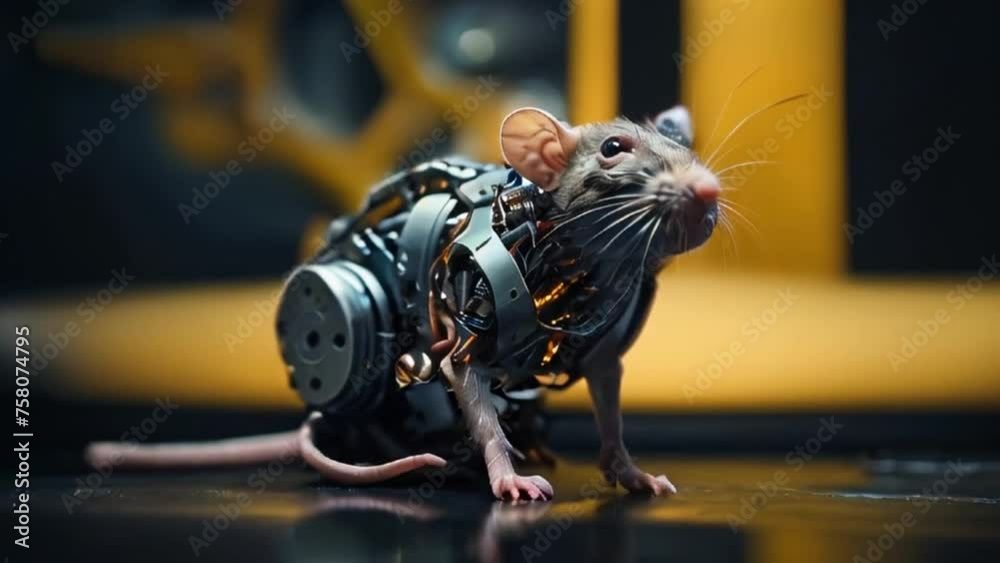 Cyborg robot rat Artificial intelligence concept Cyborg robot rat Artificial intelligence concept