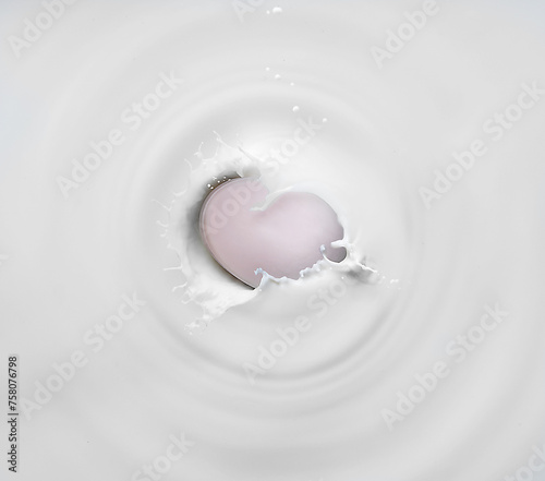 Soap falling into water with spash photo