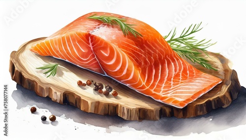 Smoked salmon isolated on white background, cut ou