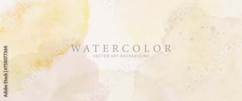 Vintage vector watercolor art background with old paper and isolated brushstrokes and splashes for cards, flyers, poster, cover design. Aged watercolor texture wallpaper.