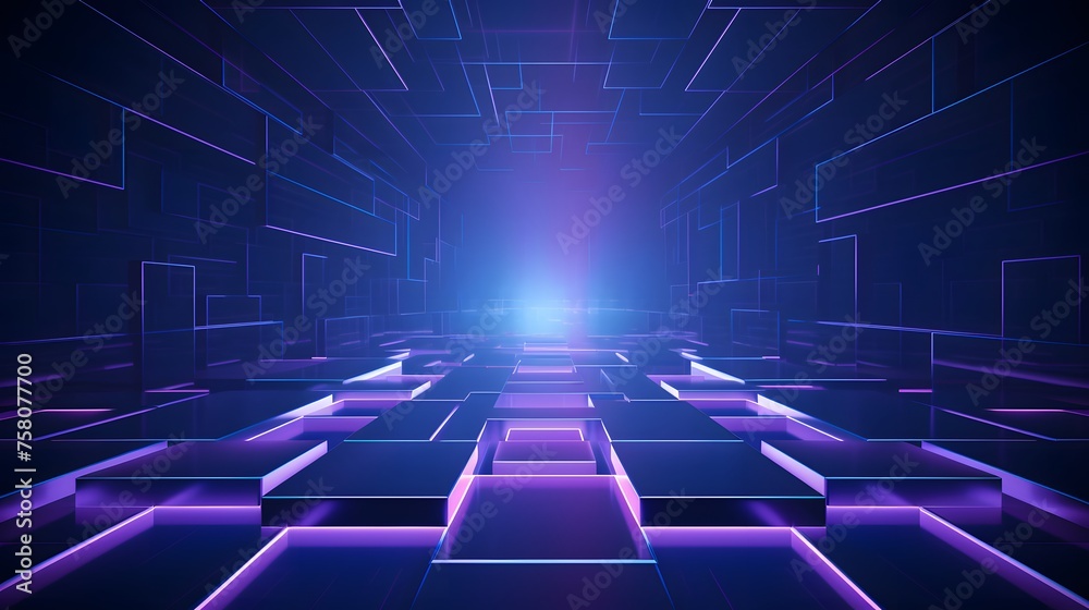 3d rendering of purple and blue abstract geometric background. Scene for advertising, technology, showcase, banner, game, sport, cosmetic, business, metaverse. Sci-Fi Illustration. Product display 3d rendering of purple and blue abstract geometric background. Scene for advertising, technology, showcase, banner, game, sport, cosmetic, business, metaverse. Sci-Fi Illustration. Product display
