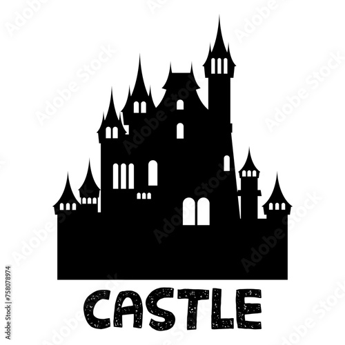 castle vector black silhouette vector