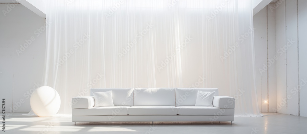 White couch in a well-lit space