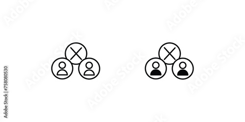 disagree icon with white background vector stock illustration