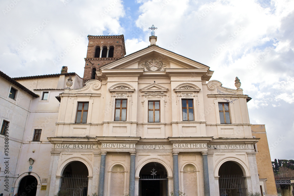 Basilica of San Bartolomeo on the Tiber Island in Rome, Italy	

