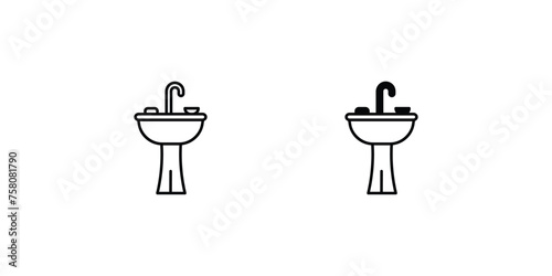 wash basin icon with white background vector stock illustration