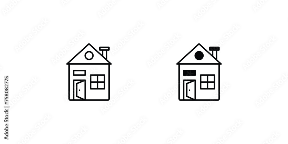 house icon with white background vector stock illustration