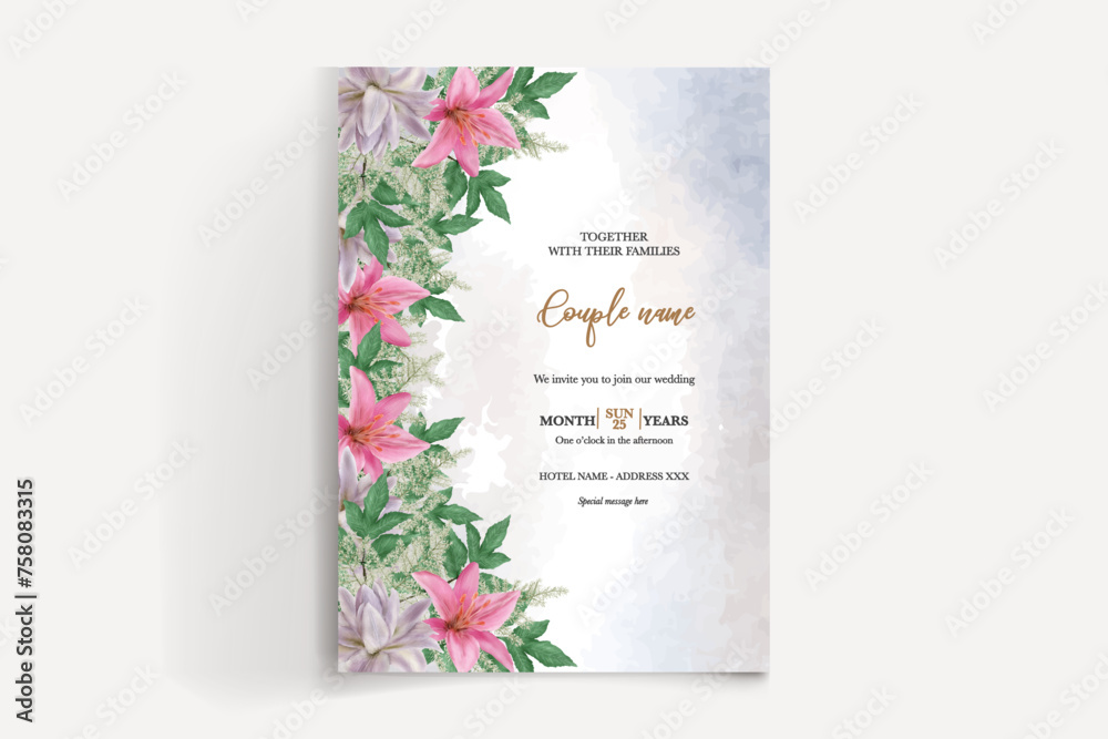 BRIDAL SHOWER FLORAL INVITATION TEMPLATE