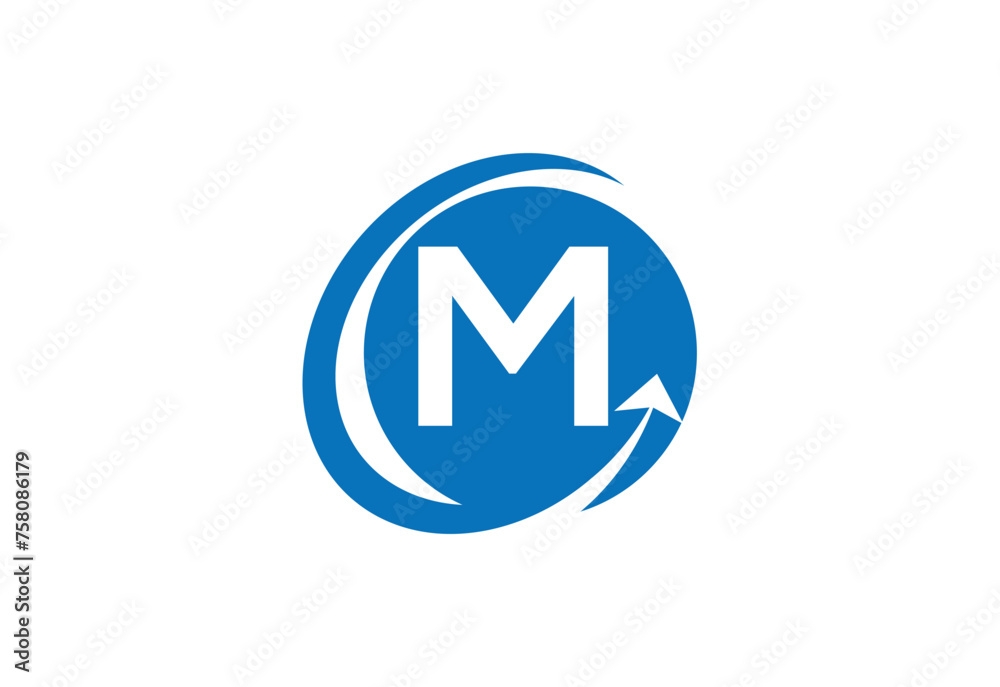  financial with latter M logo design vector template.