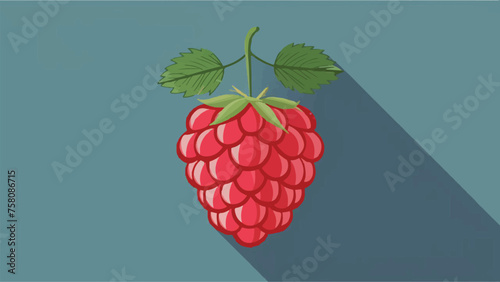 Vibrant Flat Design Vector Illustration of Fresh Raspberry Fruit for Digital Projects and Graphics photo