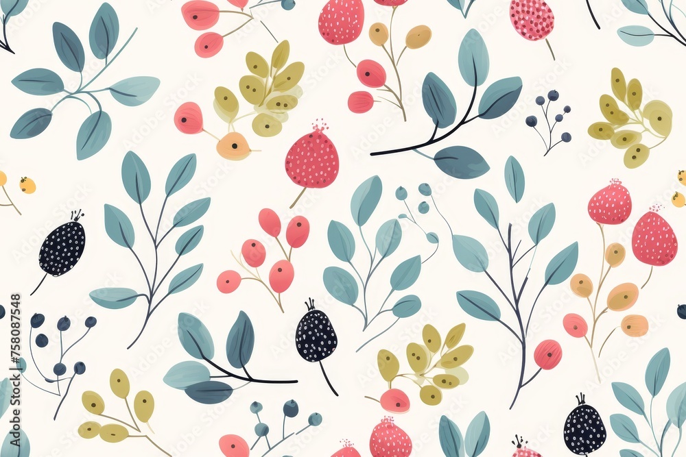Pastel Berries Seamless Pattern Pastel Berries Seamless Pattern