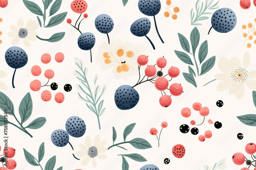Pastel Berries Seamless Pattern Pastel Berries Seamless Pattern