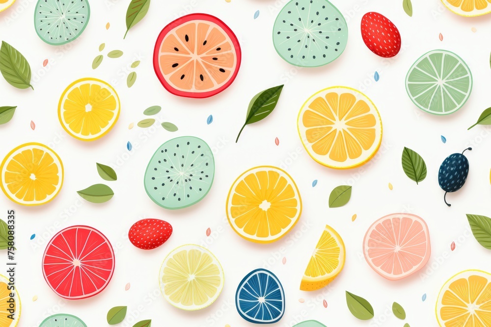 Pastel Fruit Seamless Pattern Pastel Fruit Seamless Pattern