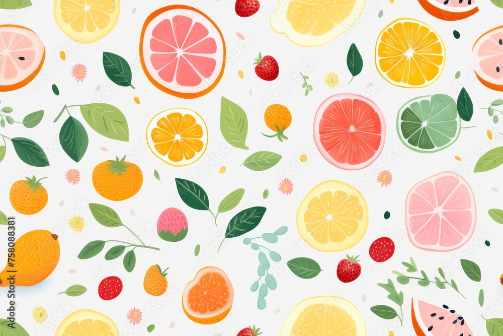 Pastel Fruit Seamless Pattern Pastel Fruit Seamless Pattern