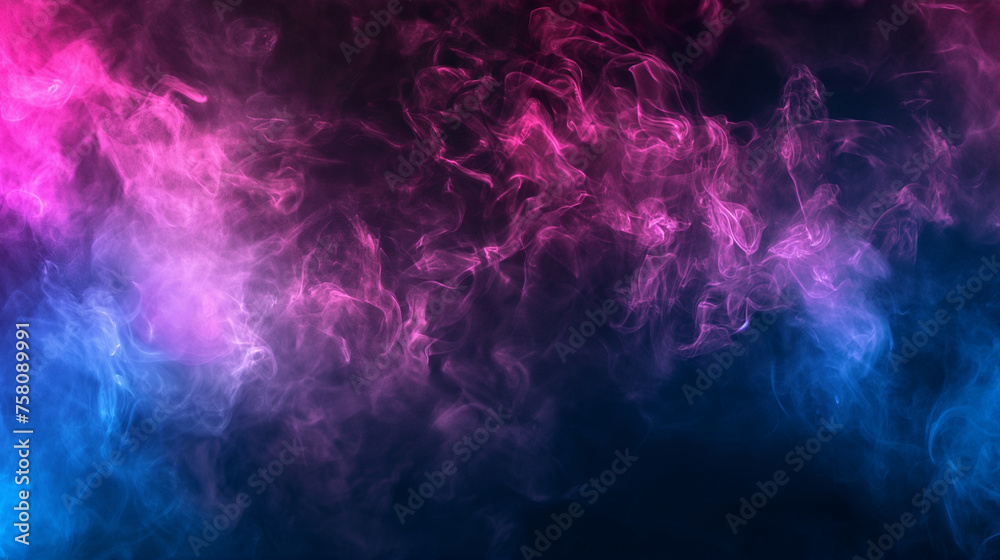 Mysterious Evil Glow: Pink indigo blue Ashes in Swirling Smoke