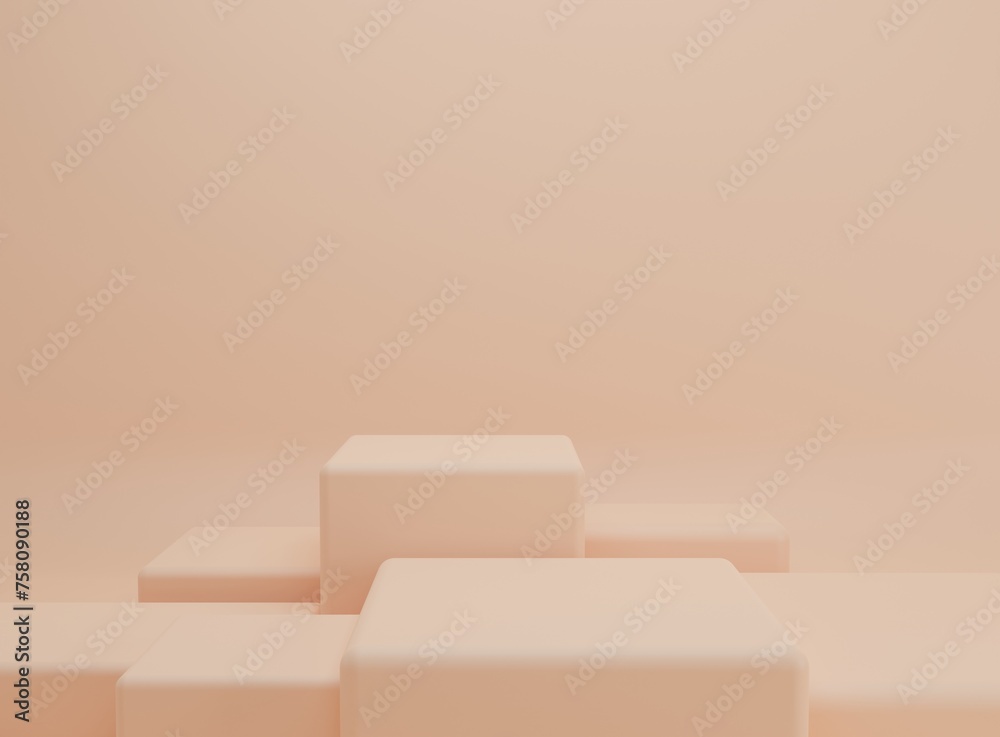 3D background scene with podium. Minimal product display mockup with geometric shape object. 3D rendering. 3D background scene with podium. Minimal product display mockup with geometric shape object. 3D rendering.
