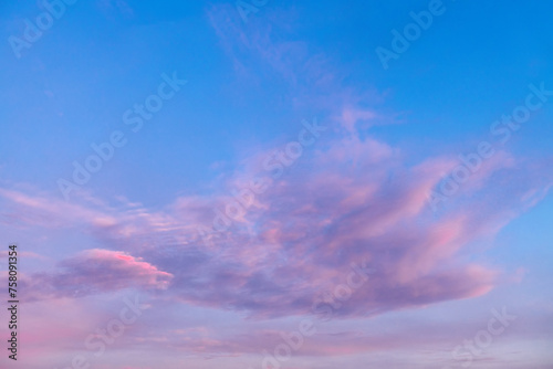 Dawn. Beautiful clouds in the morning sun.