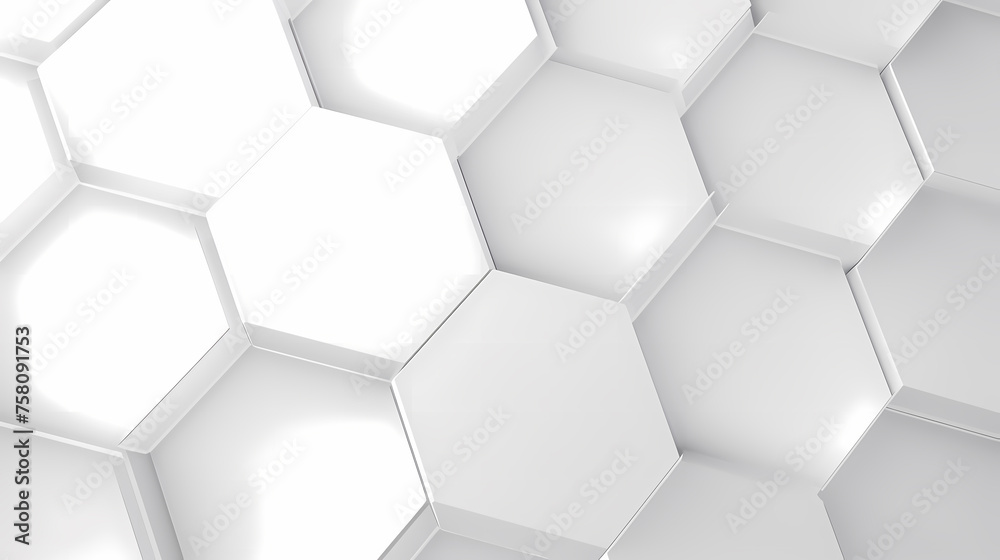 Abstract white background with hexagon pattern
