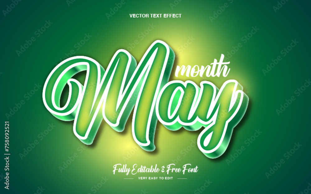 Free vector may style text effect Free vector may style text effect