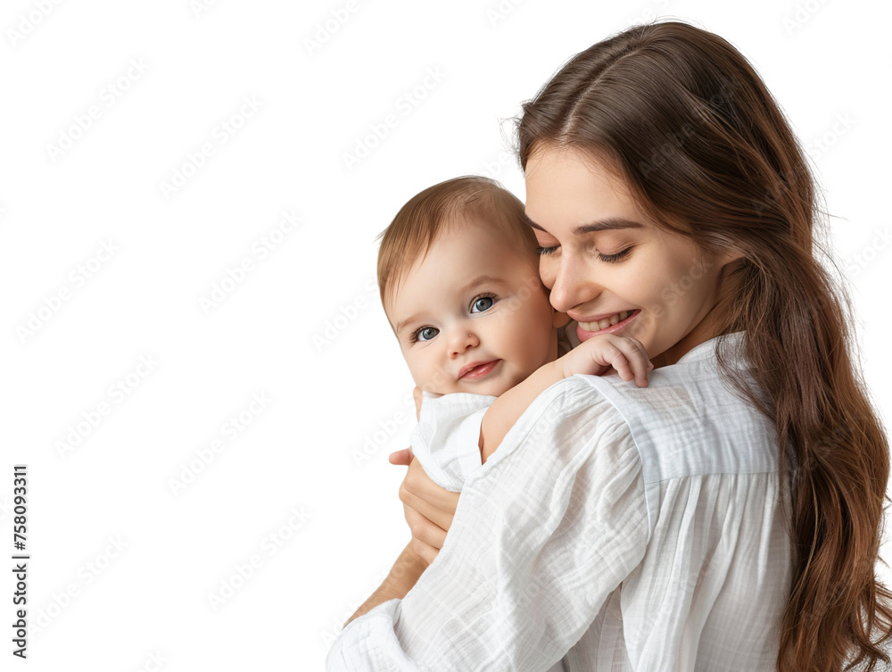 mother holding baby with love isolated on white background PNG mother holding baby with love isolated on white background PNG