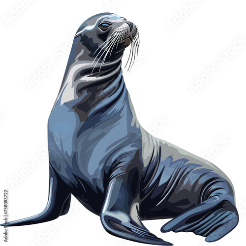 a black and orange drawing of a sea otter with the word ornament on it.