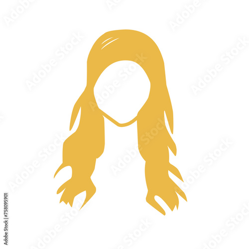Beautiful wavy, red, blonde and pink hairstyles, vector illustration.