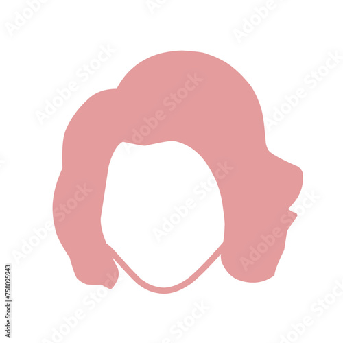 Beautiful wavy, red, blonde and pink hairstyles, vector illustration.