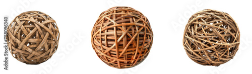 a sphere made of wicker isolated on white