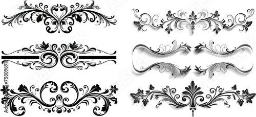Vector flourishes collection dividers