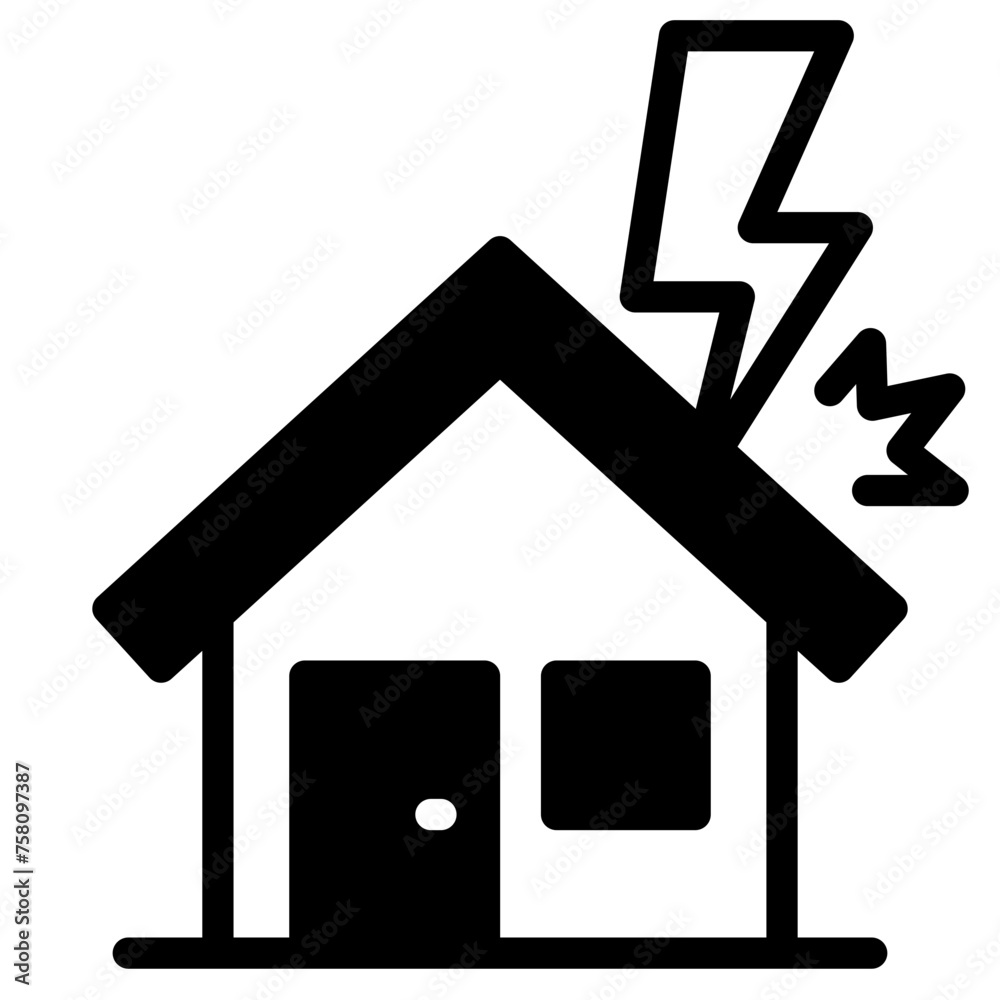 House Struck by Lightning Icon House Struck by Lightning Icon