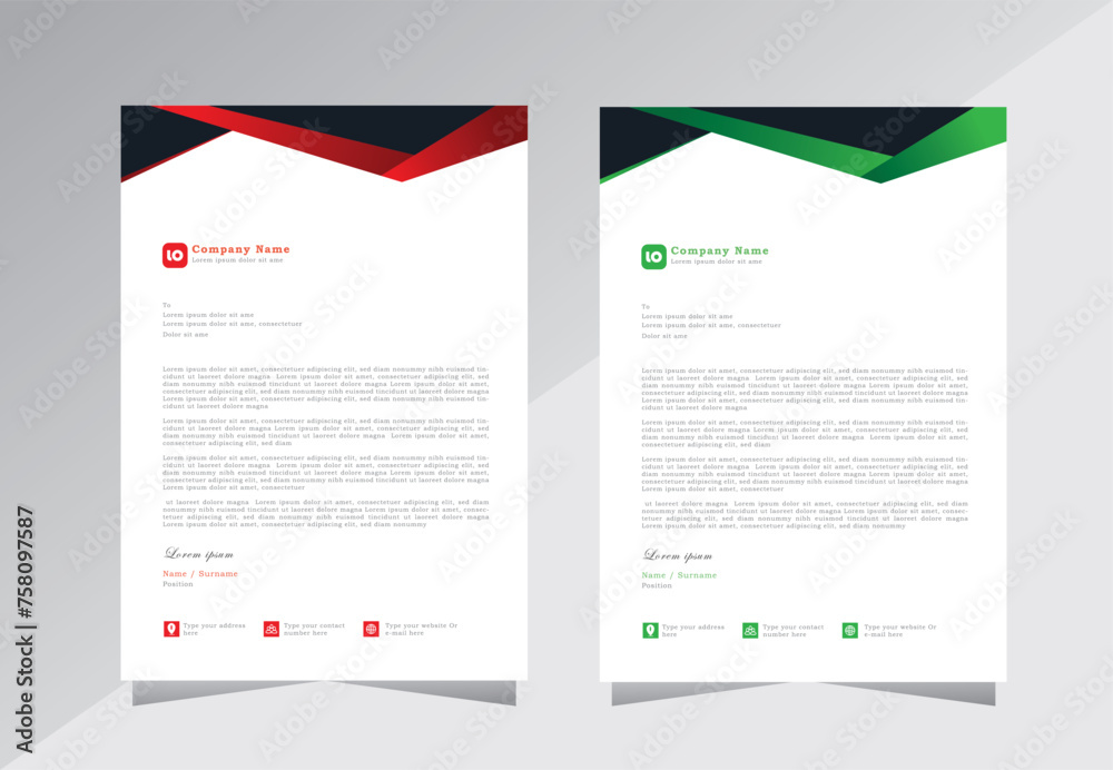 Letterhead design for business, company letterhead template, A4 letter head design, blue and green color letterhead. vector eps 10 Letterhead design for business, company letterhead template, A4 letter head design, blue and green color letterhead. vector eps 10