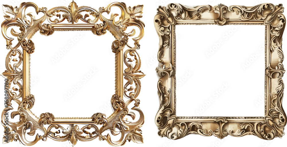 vintage photo frame vector in French style