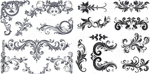 Decorative swirls vintage frames vector illustration