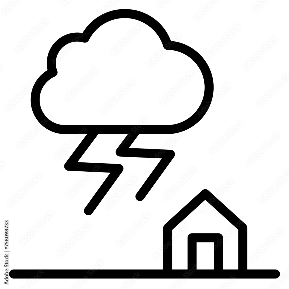 House Struck by Lightning Icon House Struck by Lightning Icon