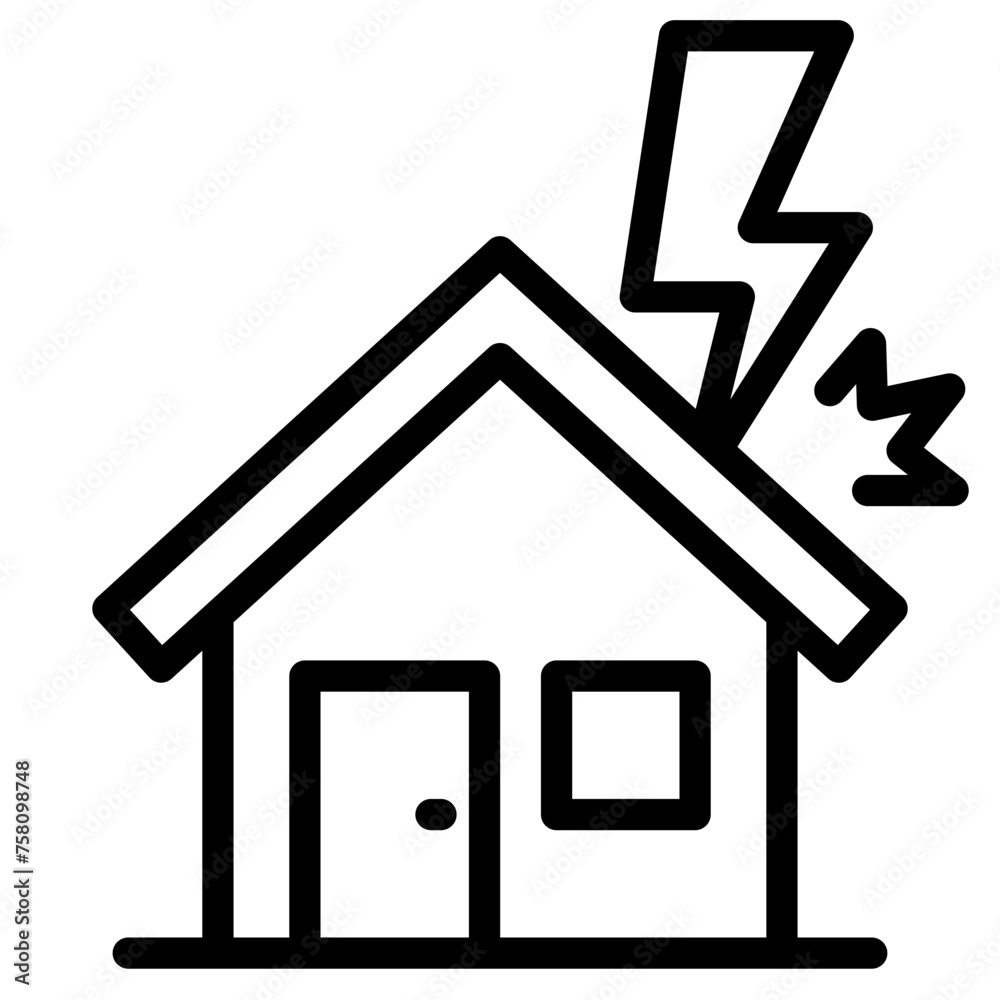 House Struck by Lightning Icon House Struck by Lightning Icon