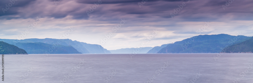 Saguenay Fjord, Canada - August 17 2019: The scenery view of Saguenay Fjord National Park