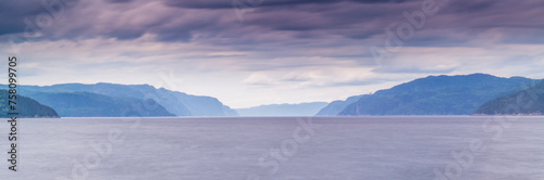 Saguenay Fjord, Canada - August 17 2019: The scenery view of Saguenay Fjord National Park