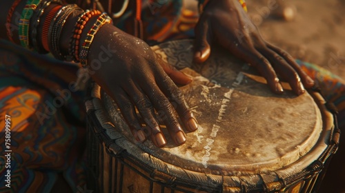 Capturing the Beat: A Close-up View of African Drumming Tradition photo