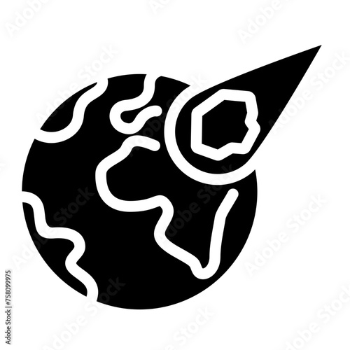 Meteorite shower hitting the Earth icon