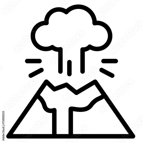 Volcano eruption icon. 