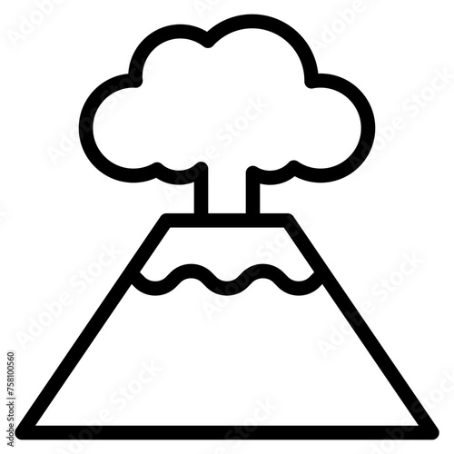 Volcano eruption icon. 