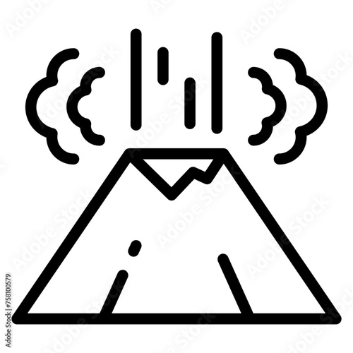 Volcano eruption icon. 